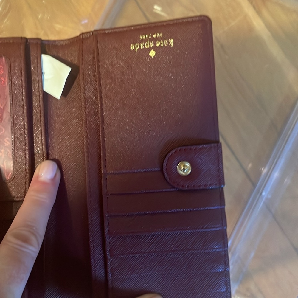 EUC Kate Spade Burgundy Wallet - Picture 6 of 9